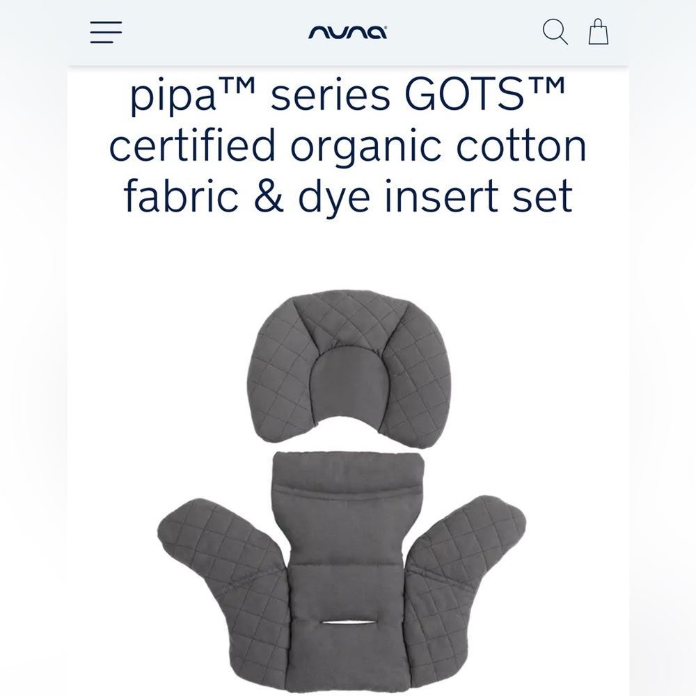 Nuna Pipa Series Organic Cotton Insert for Car Seat